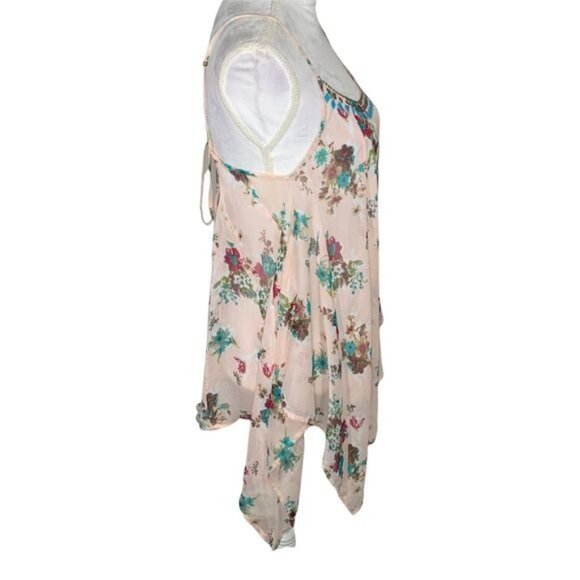 Steve Madden Top Womens Medium Shirt Blouse Sleeveless Tank Floral Boho Cottage - Picture 4 of 12